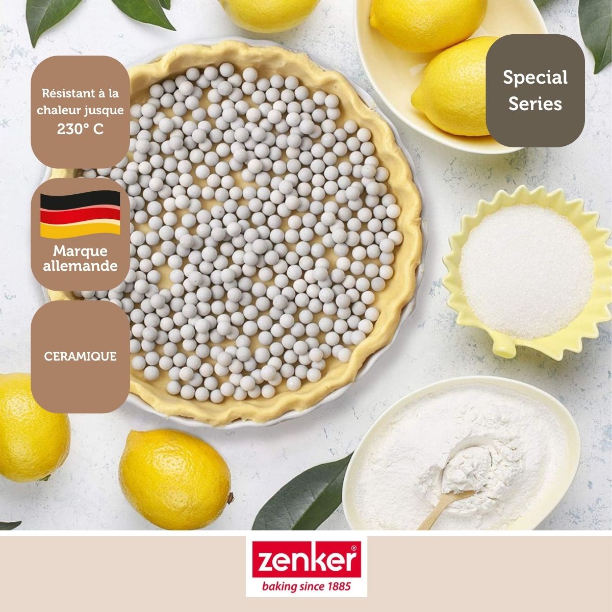 Lot de 2 seaux de billes de cuisson pour pâte sablée, pot de 600 grammes Zenker Smart Pastry Zenker - Mathon - 2