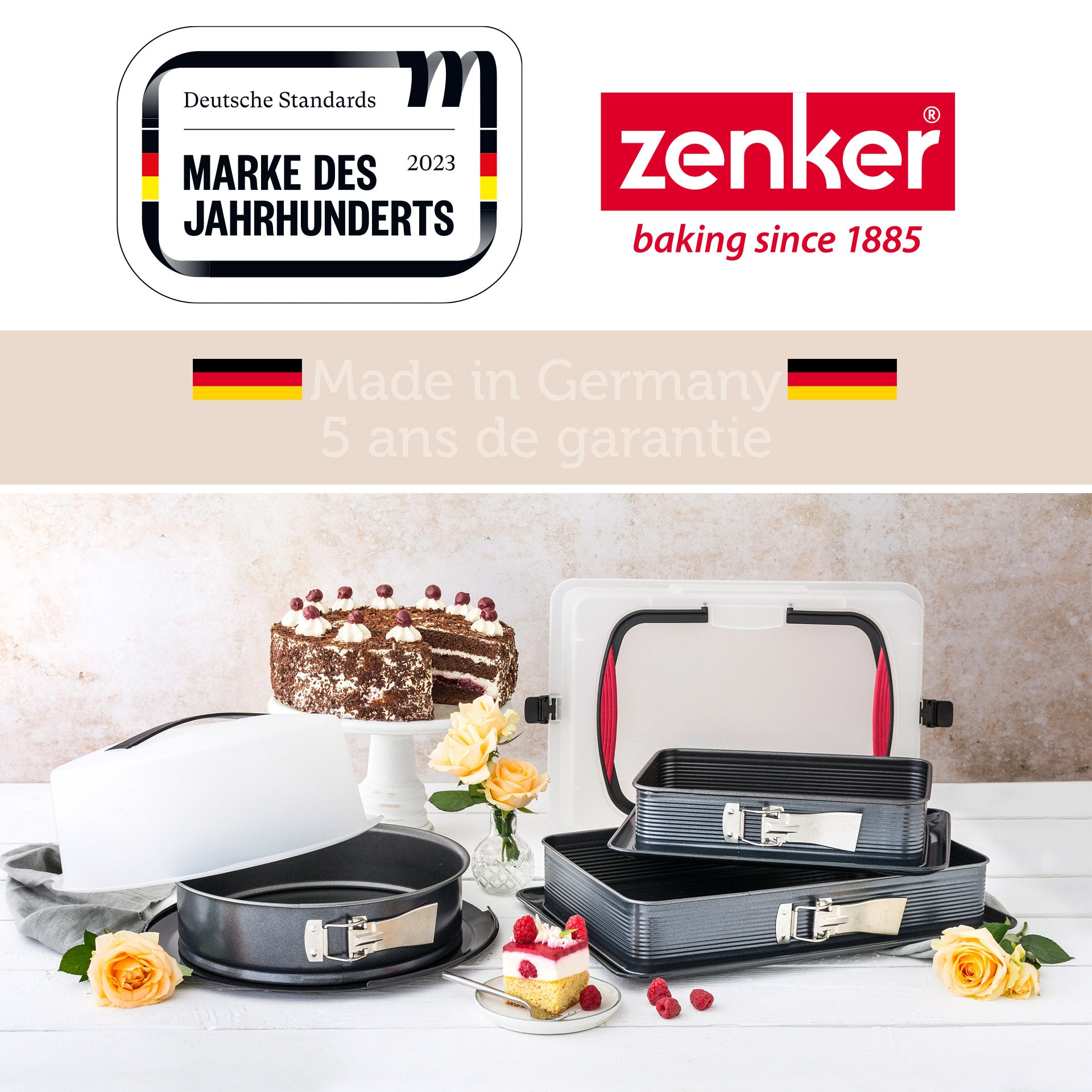 Moule à charnière rectangulaire en acier émaillé et sa spatule 42 x 29 cm Zenker Deluxe Zenker - Mathon - 8