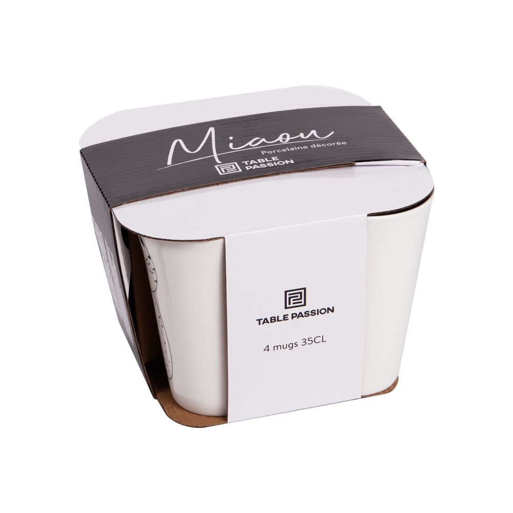 Coffret de 4 mugs Miaou 35 cl Table passion - Mathon - 2