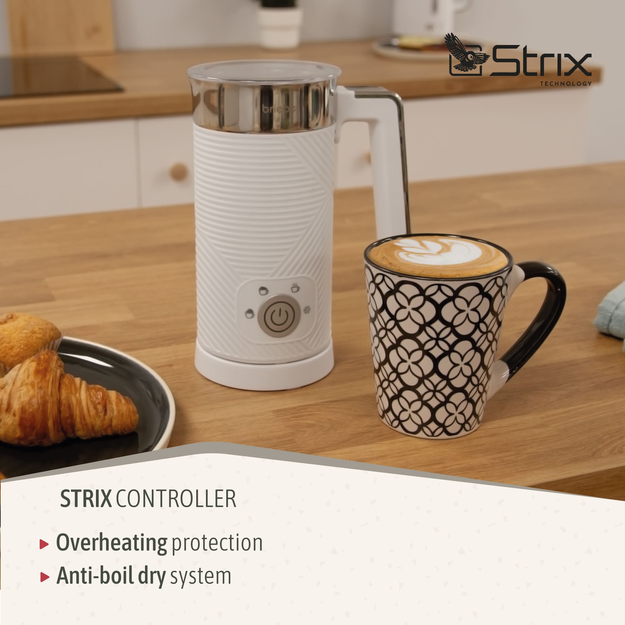 Elegance Mousseur à Lait Électrique, Réchauffeur Mousseur Froid/Chauffant 130ml 500 Blanc MF1172WHT - Mathon - 5