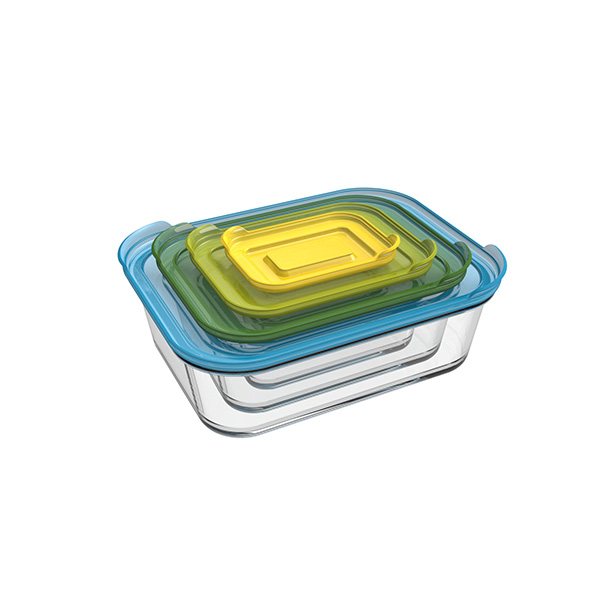 Set de 4 boîtes en verre Net Glass Storage Joseph Joseph - Mathon - 2