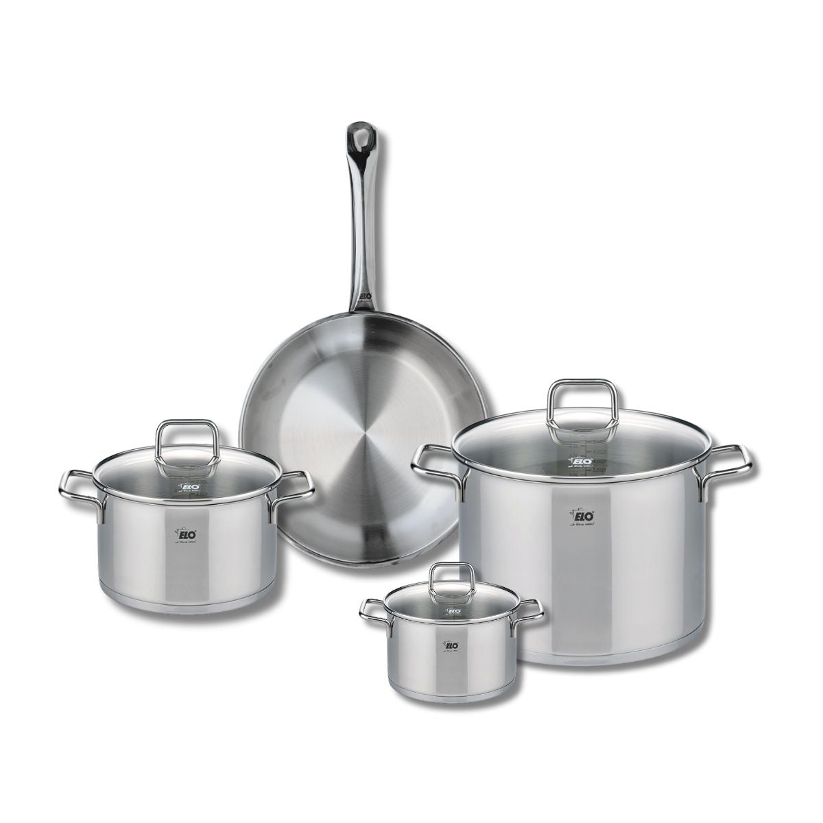 Ensemble de 1 Poêle de cuisson 28 cm et 3 faitouts 14, 20 et 26 cm  Profi Citrin Elo - Mathon - 1