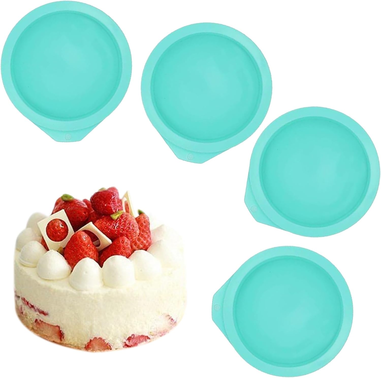 Lot de 4 moules à gâteau ronds en silicone Vendos85 - Mathon