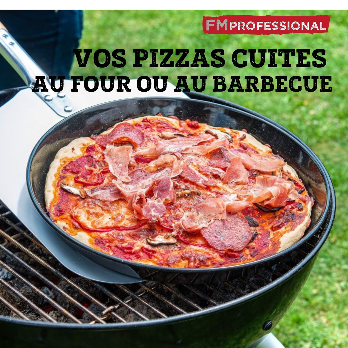 Plaque à pizza perforée ronde four et barbecue 32 cm  Barbecue FM Professional - Mathon - 1