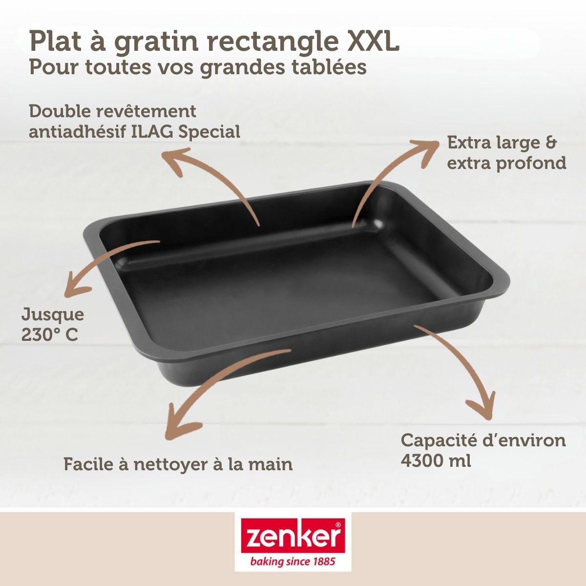 Plat à four XXL 40 x 29 x 6 cm Zenker Special Cooking Zenker - Mathon - 2