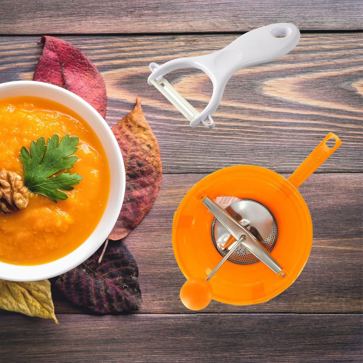 Ensemble de 2 ustensiles spécial purée avec éplucheur et moulin à légumes Fackelmann - Mathon - 2