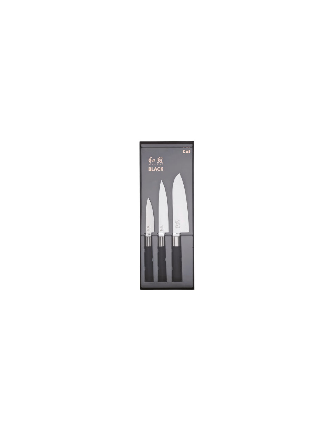 Set 3 couteaux 10 cm,15 cm,18 cm Wasabi Black Kai - Mathon - 4