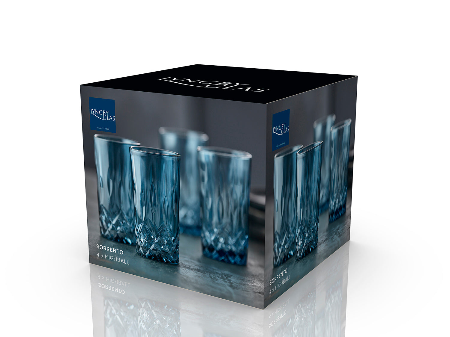 Verre highball Sorrento en Verre Bleu Lyngby Glas - Mathon - 4