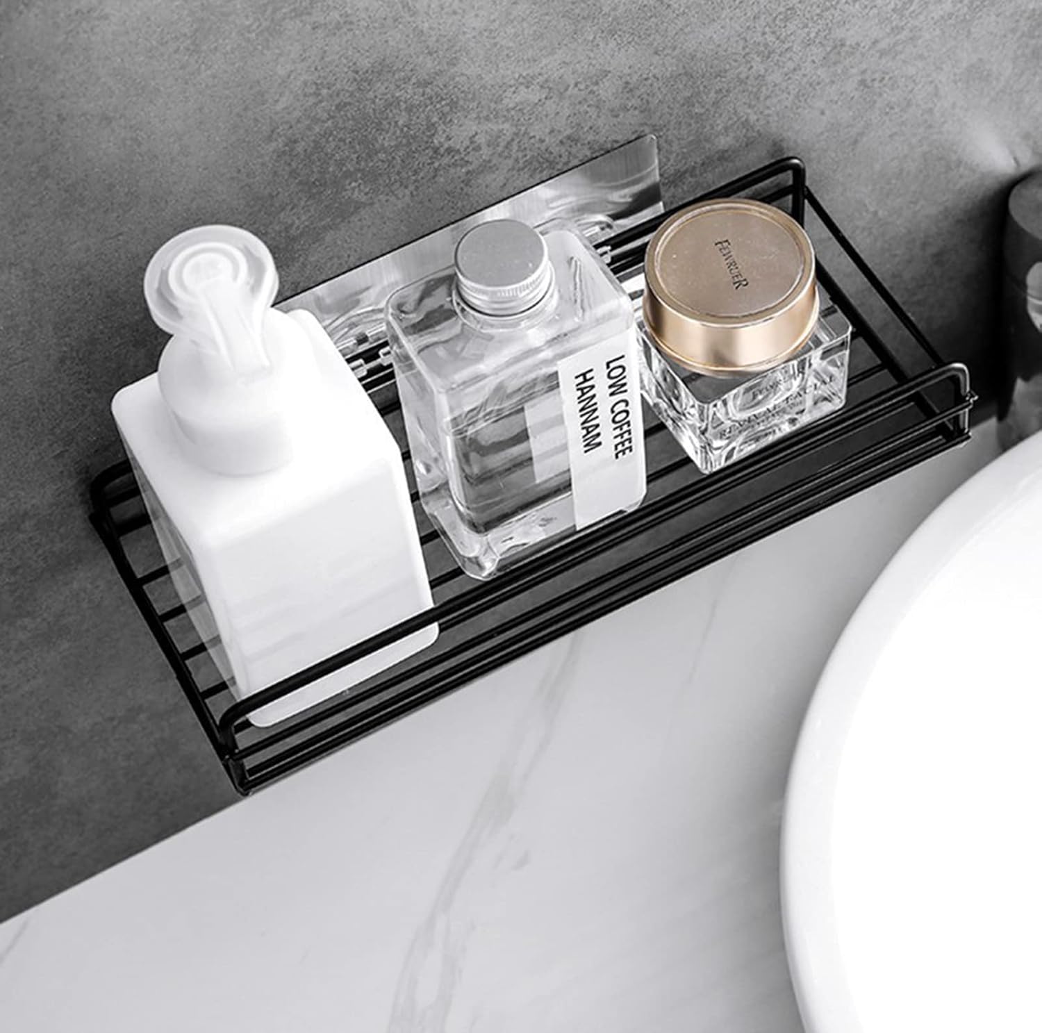 Etagere Douche Adhésive en Acier Inoxydable noir Vendos85 - Mathon