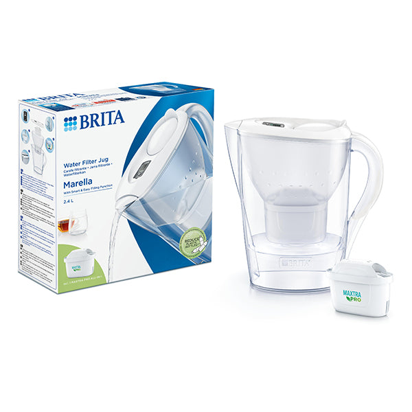 Carafe filtrante Marella blanche 2,4 L et filtre Maxtra Pro Brita france - Mathon - 1