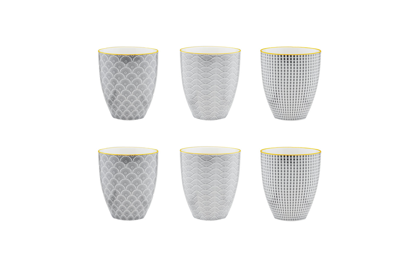 Lot de 6 mugs en porcelaine gris 30cl Björn - Mathon - 1