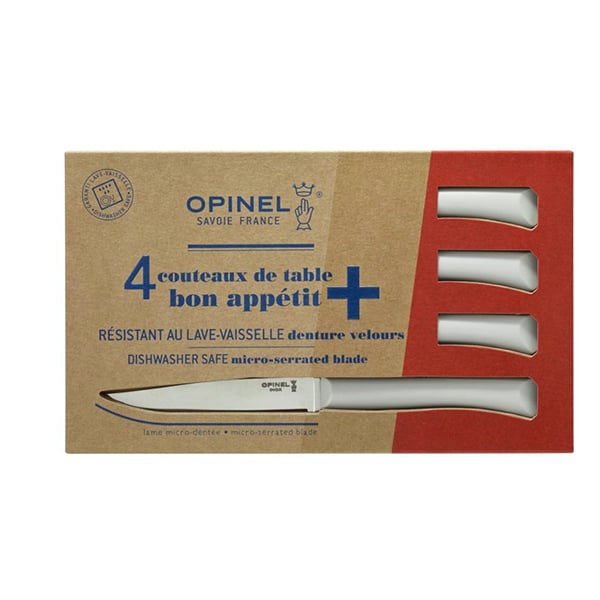 Coffret 4 couteaux de table lame micro-dentée 11 cm Bon Appétit Plus nuage Opinel - Mathon - 1