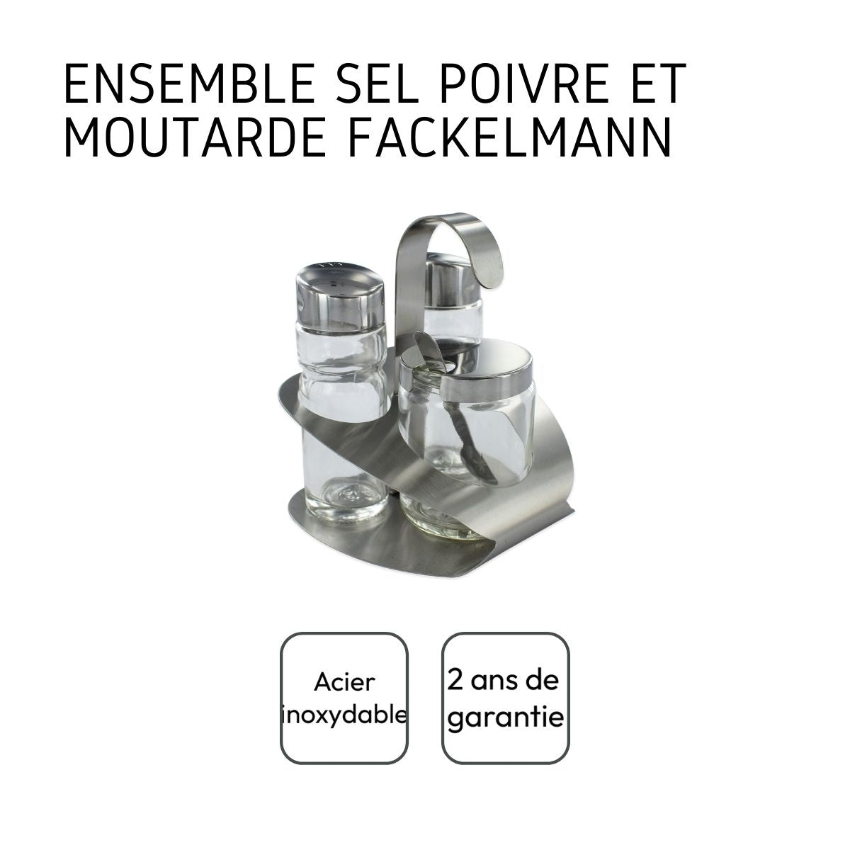 Ensemble pour moutarde, sel et poivre Fackelmann - Mathon - 4