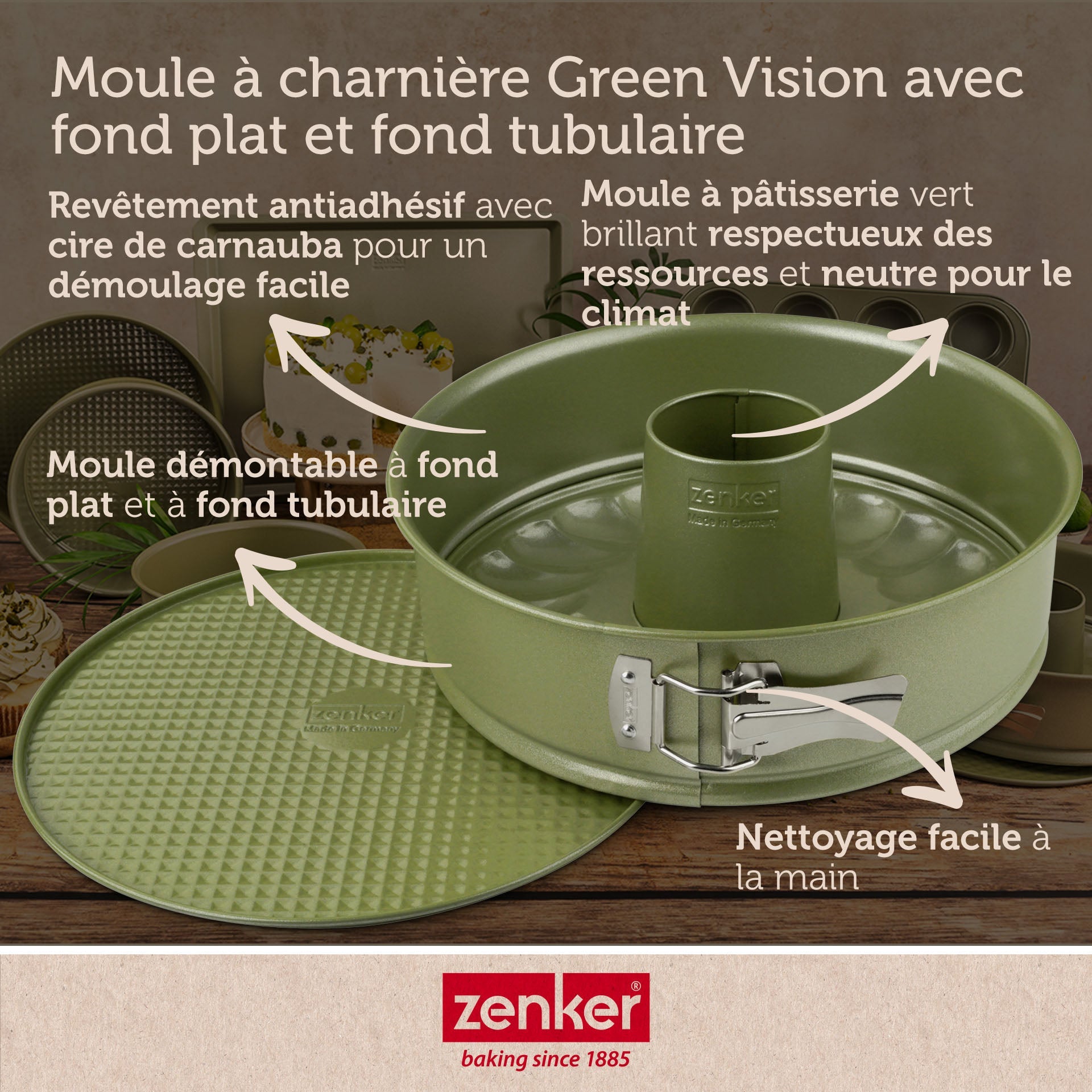 Moule à manqué et à savarin double fond 26 cm Zenker Green Vision Zenker - Mathon - 3