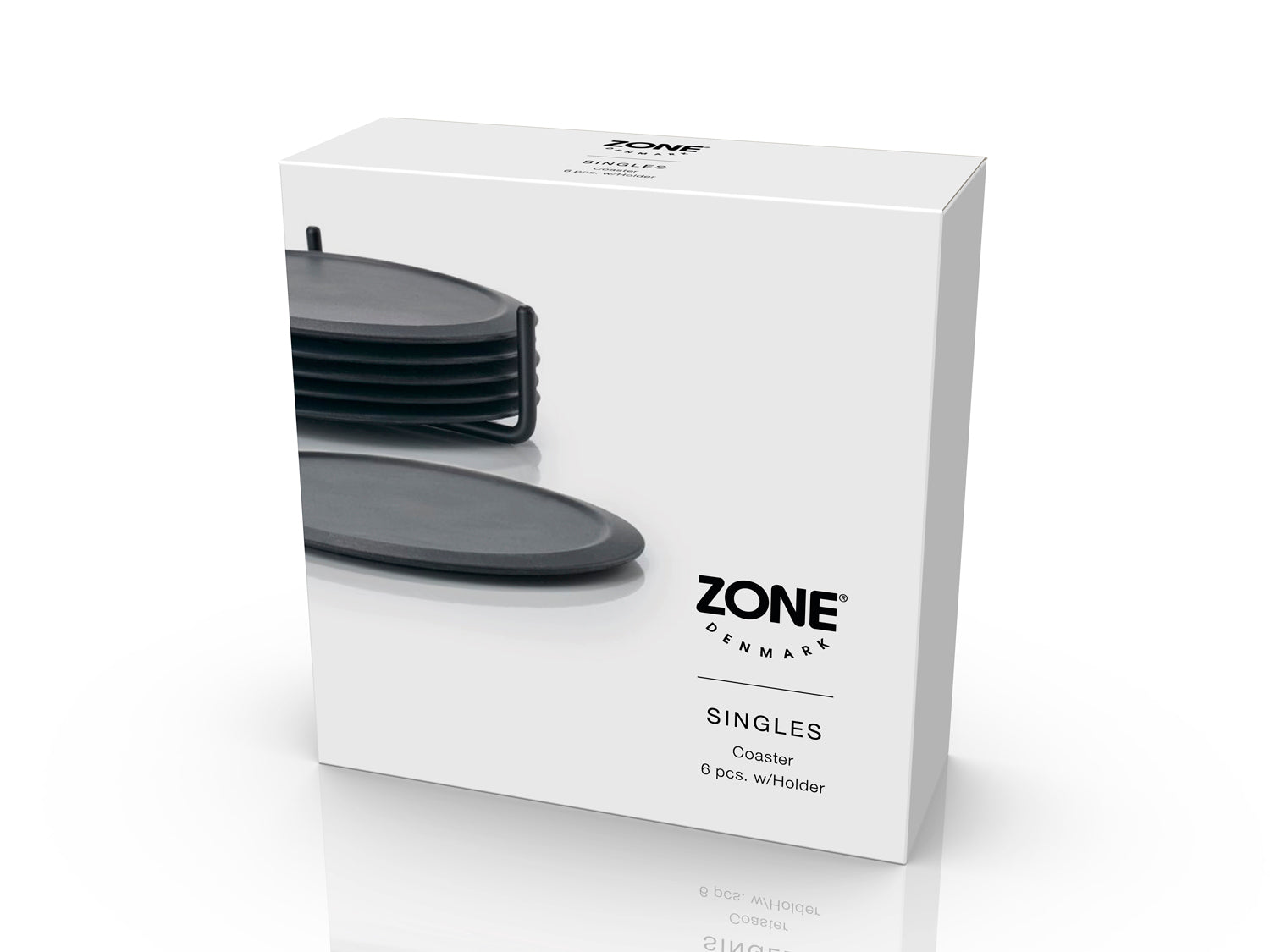 Ensemble de 6 dessous de verre SINGLES et support en silicone et métal Noir Zone Denmark - Mathon - 3