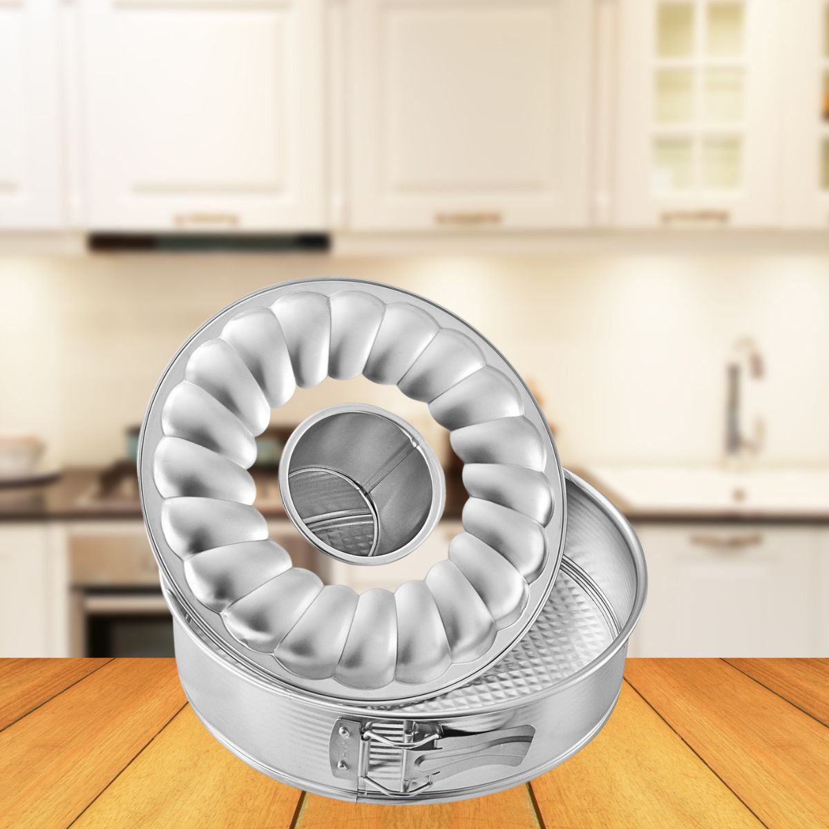 Ensemble de 3 moules à gâteaux avec moule à cake 30 cm + moule manqué 18 cm + moule à manqué et savarin 26 cm Zenker Silver Zenker - Mathon - 7