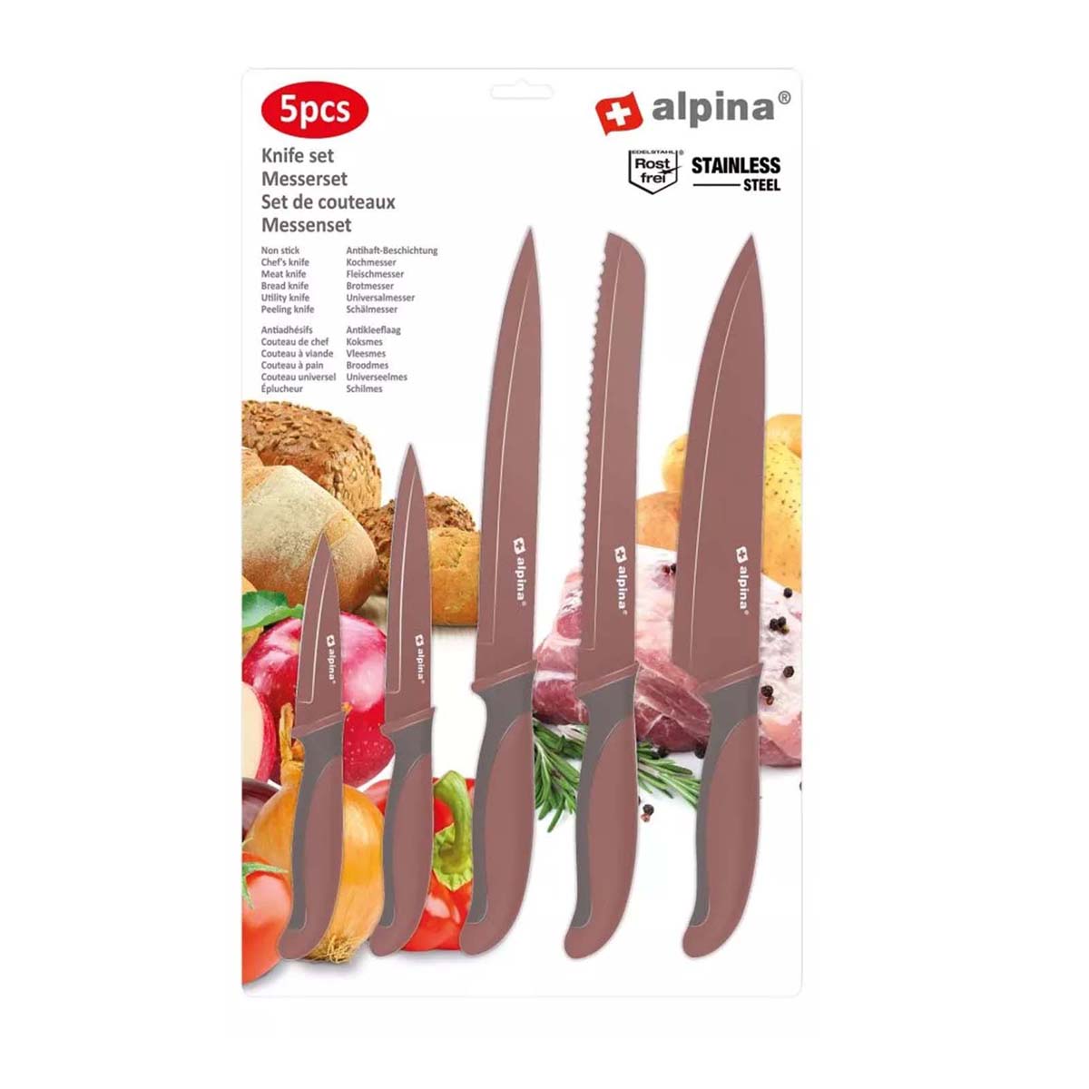 Set de 5 Couteaux Bordeaux Alpina - Mathon - 4