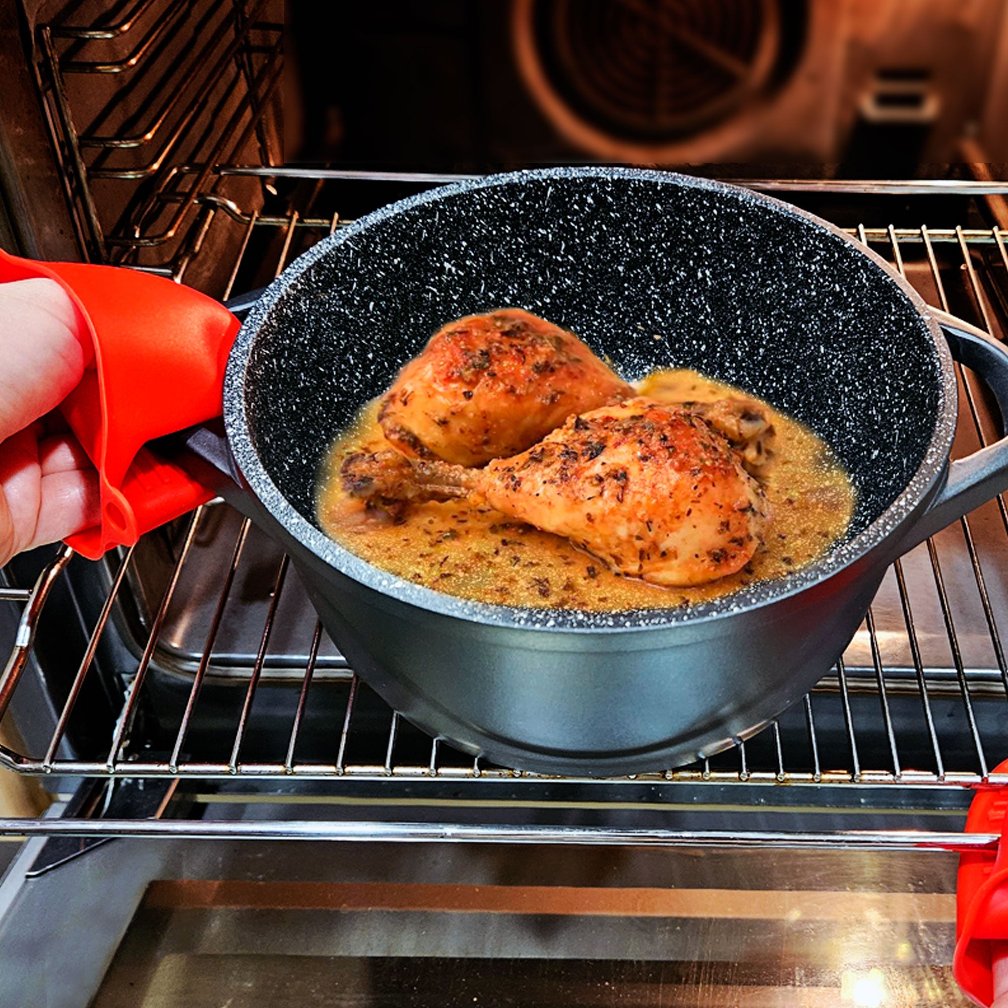 Batterie de Cuisine Induction 8 Pièces Aluminium Fonte 4 Casseroles 4 Couvercles  Noir MGK12S Briebe - Mathon - 8