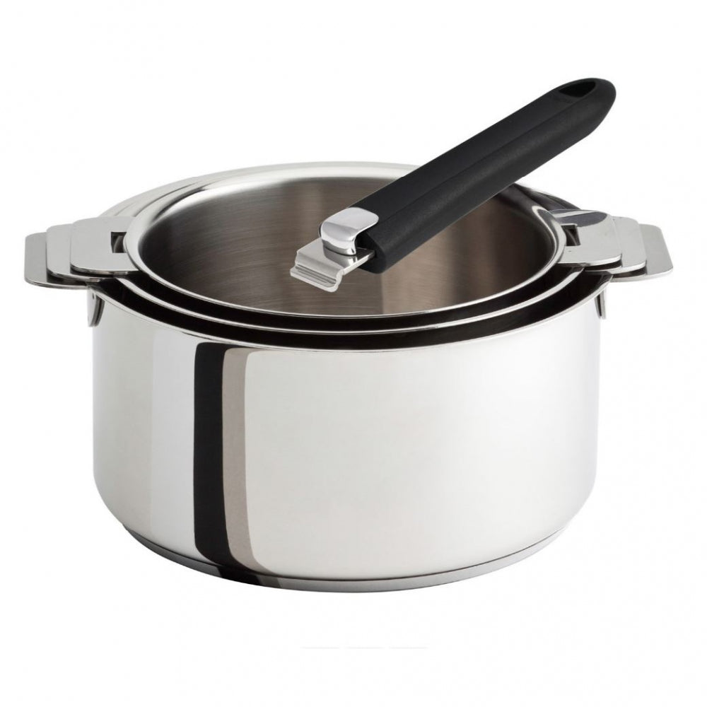 Série 3 casseroles et poignée amovible Cristel - Mathon - 1