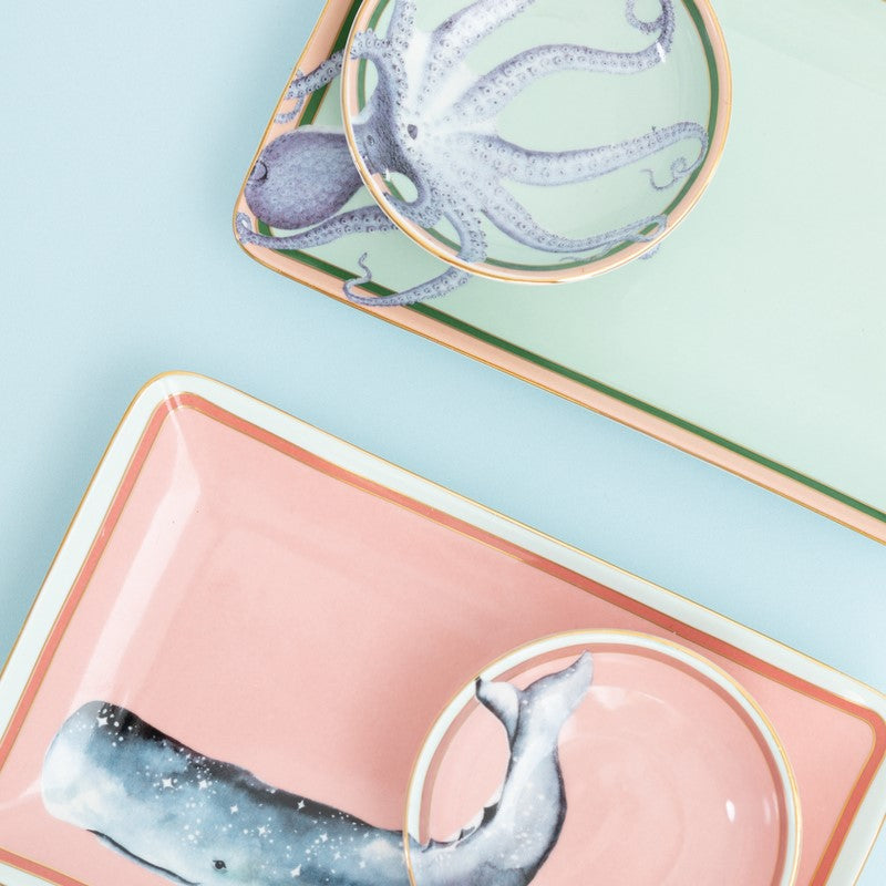 Under the sea - Coffret 2 sets à sushi (2 assiettes, 2 bols, 2 sets de baguettes) Yvonne Ellen - Mathon - 2