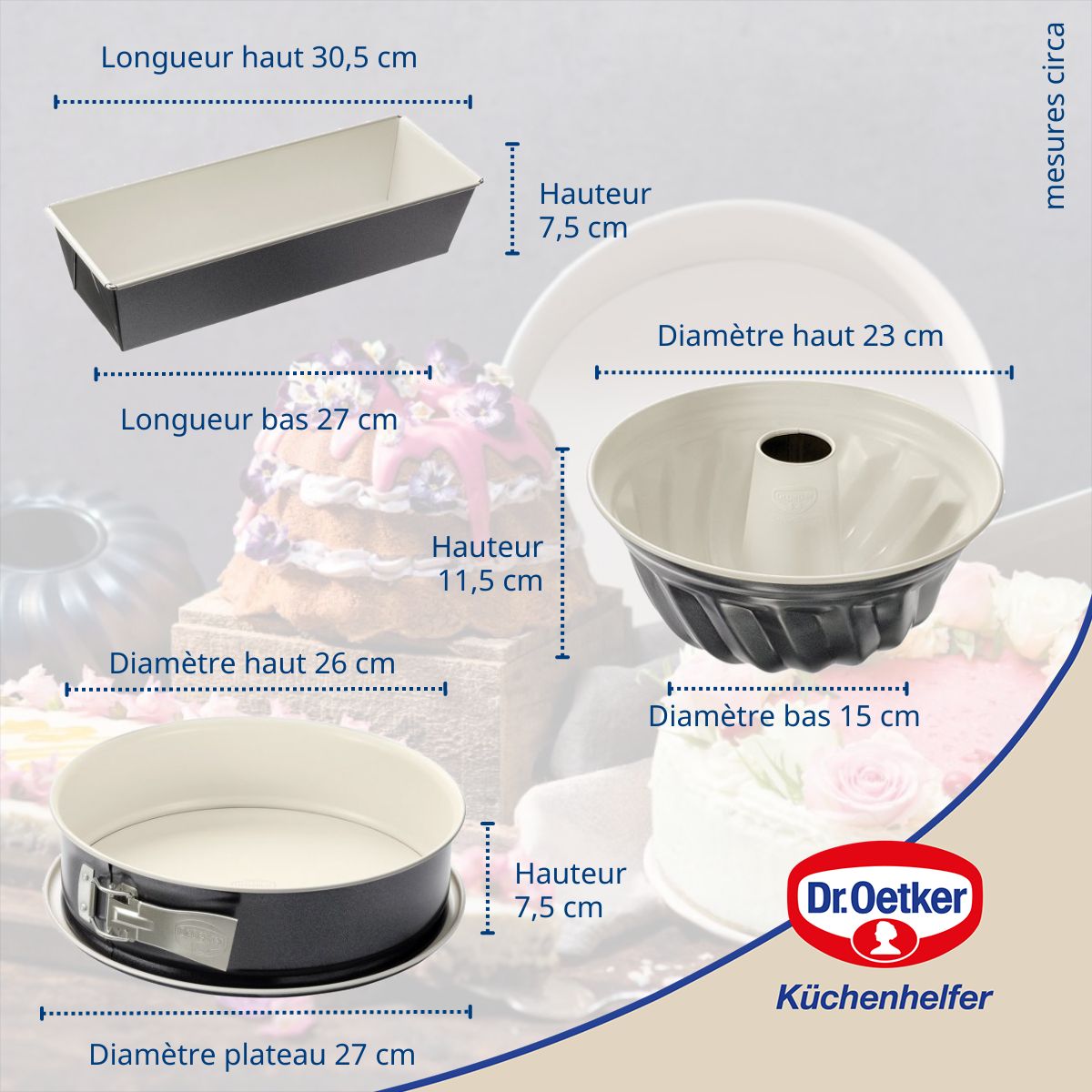 Set de 3 moules à pâtisserie Dr Oetker Back-Trend Dr. Oetker - Mathon - 4