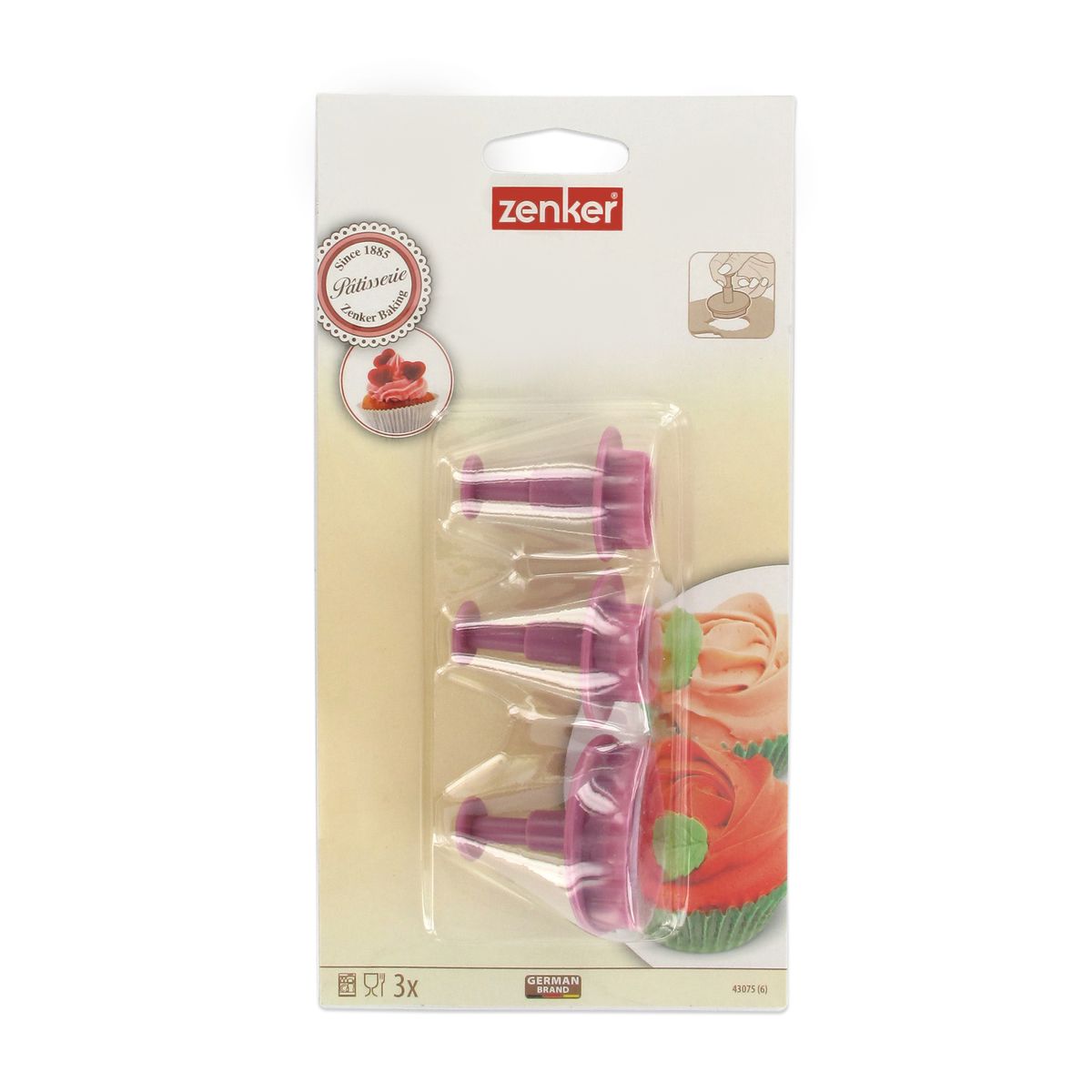 Lot de 3 emporte-pièces poussoir motif feuille Zenker Sweet Sensation Zenker - Mathon - 8