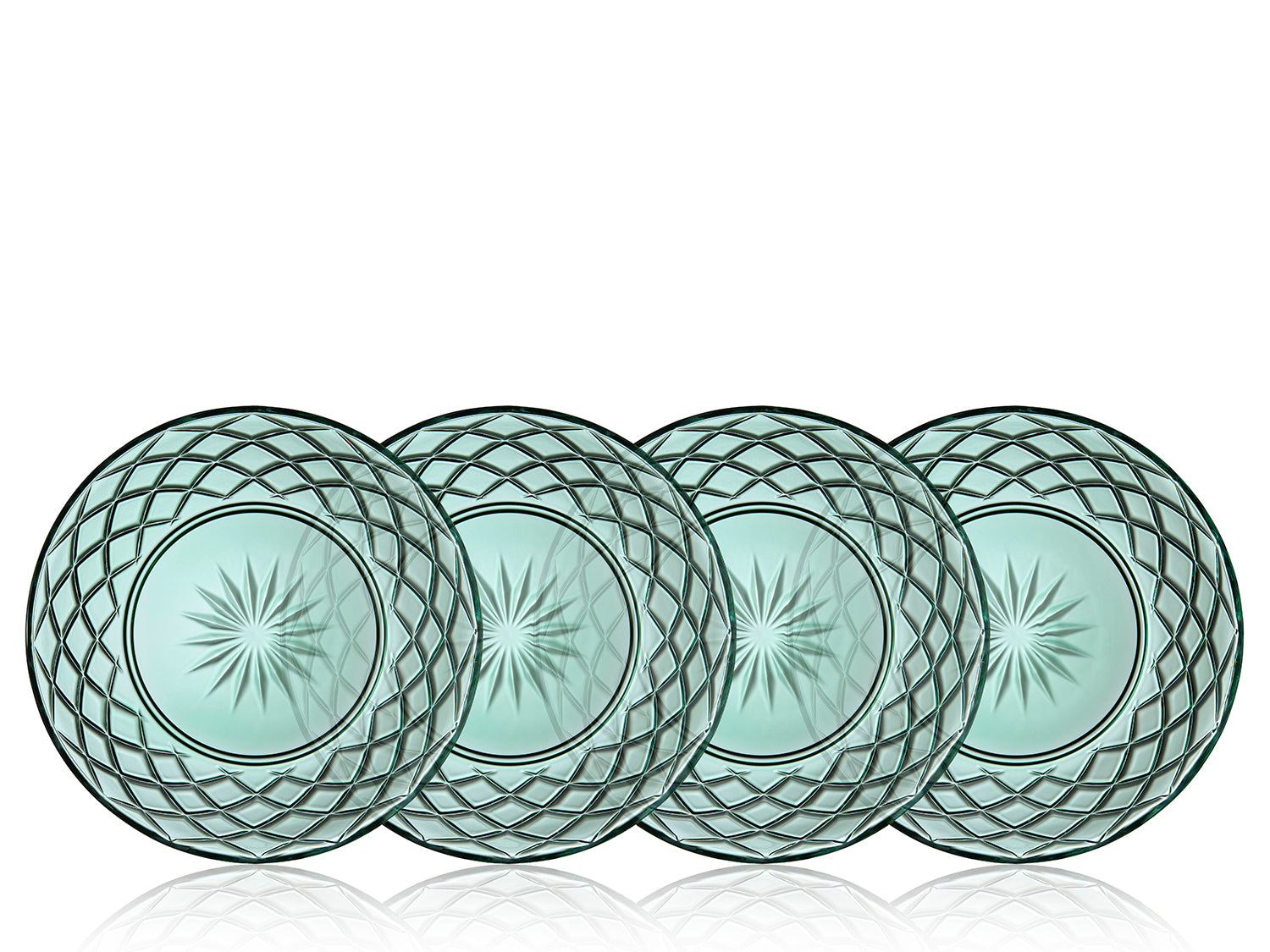 Set de 4 assiette SORRENTO en verre Vert Lyngby Glas - Mathon - 1