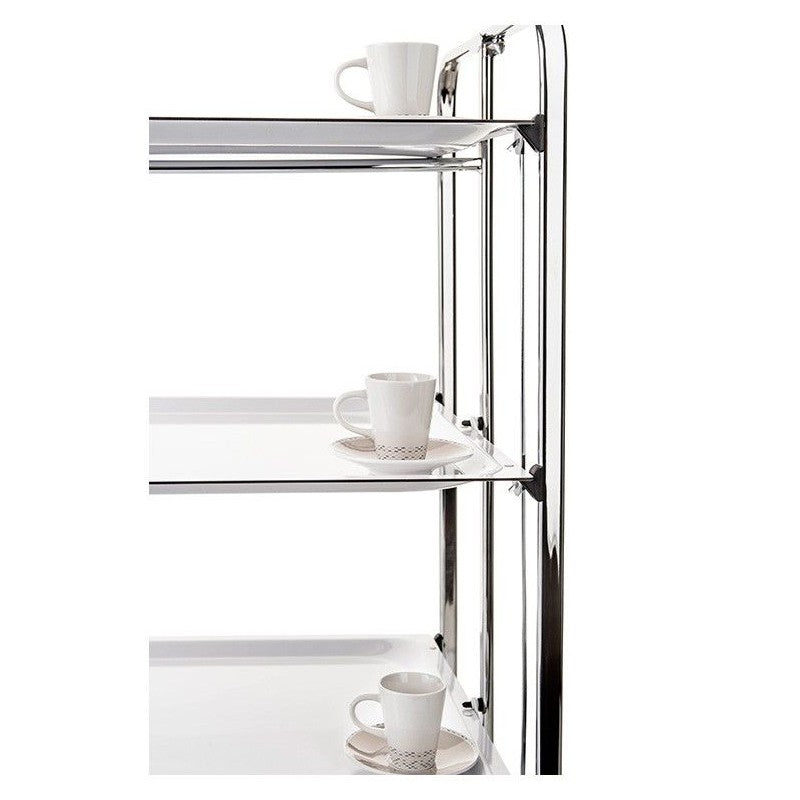 Desserte pliante 3 niveaux avec roulettes – structure chromée, bauhaus Don Hierro - Mathon - 3