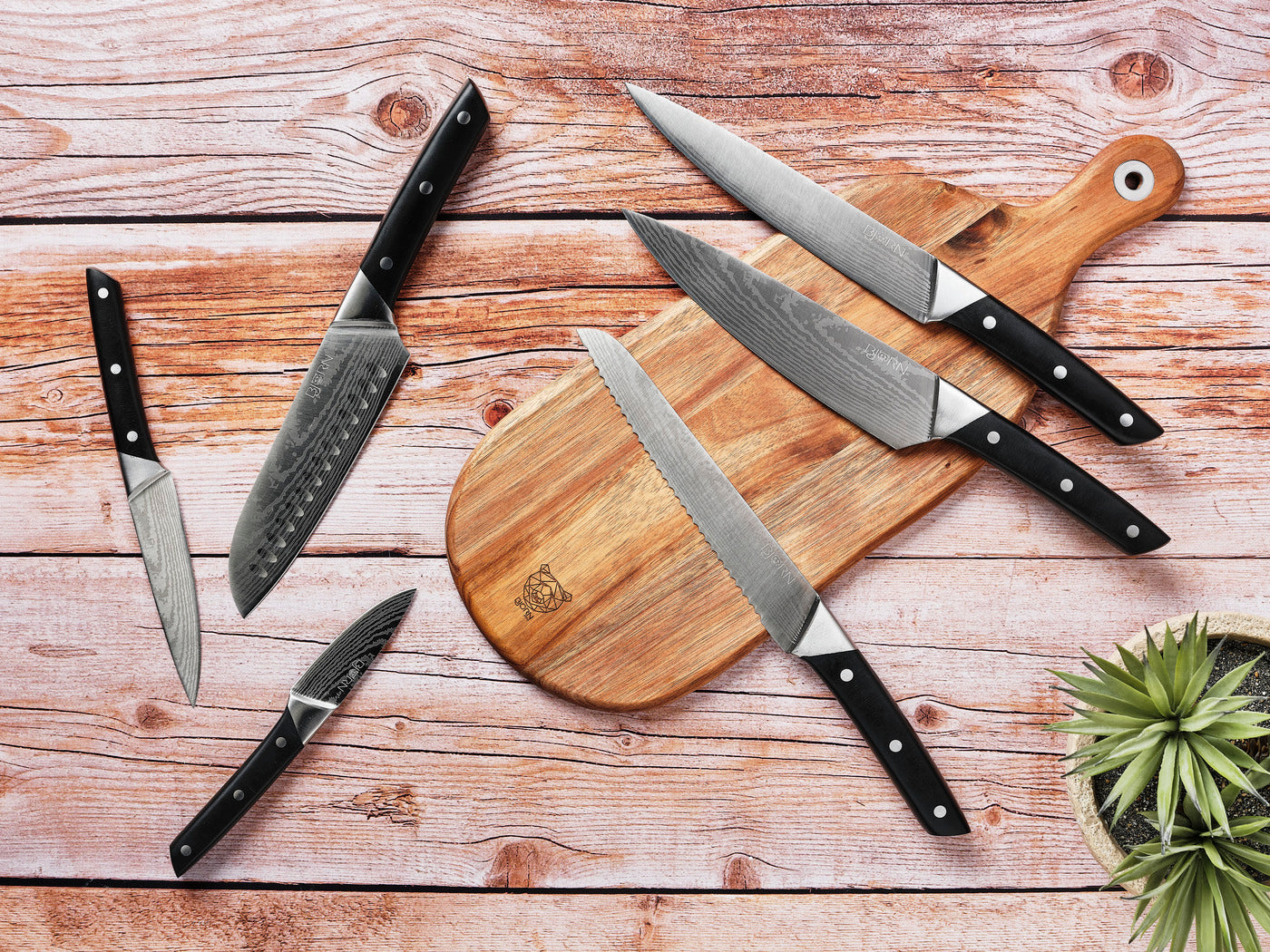 Lot de 7 couteaux de cuisine en inox noir D Björn - Mathon - 5