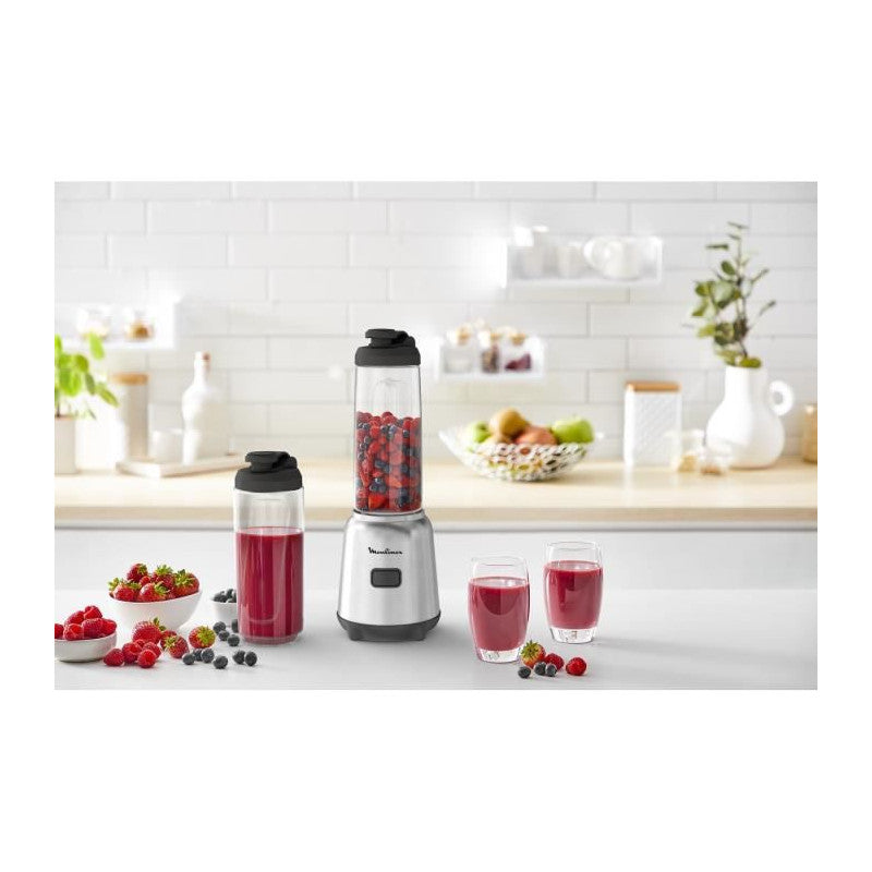 Moulinex blender mixeur, 300 w, 2 bouteilles tritan à emporter, 4 lames amovibles, compact Moulinex - Mathon - 5