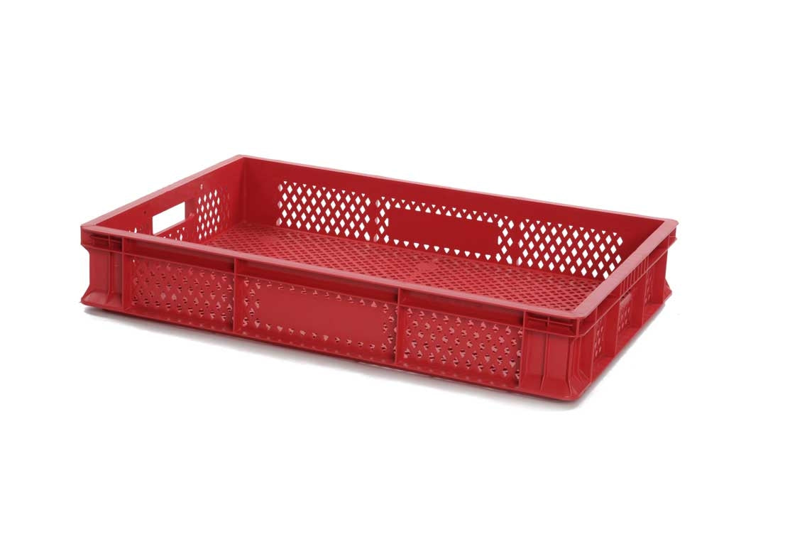 Bac EUROBOX Ajouré - 600X400XH90 - Rouge - Matériel CHR Pro - Mathon