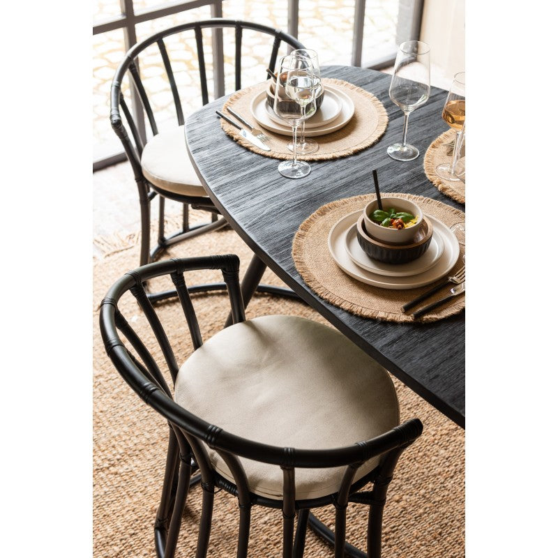 Assiette plate ronde en céramique crème D33cm J-Line - Mathon - 5