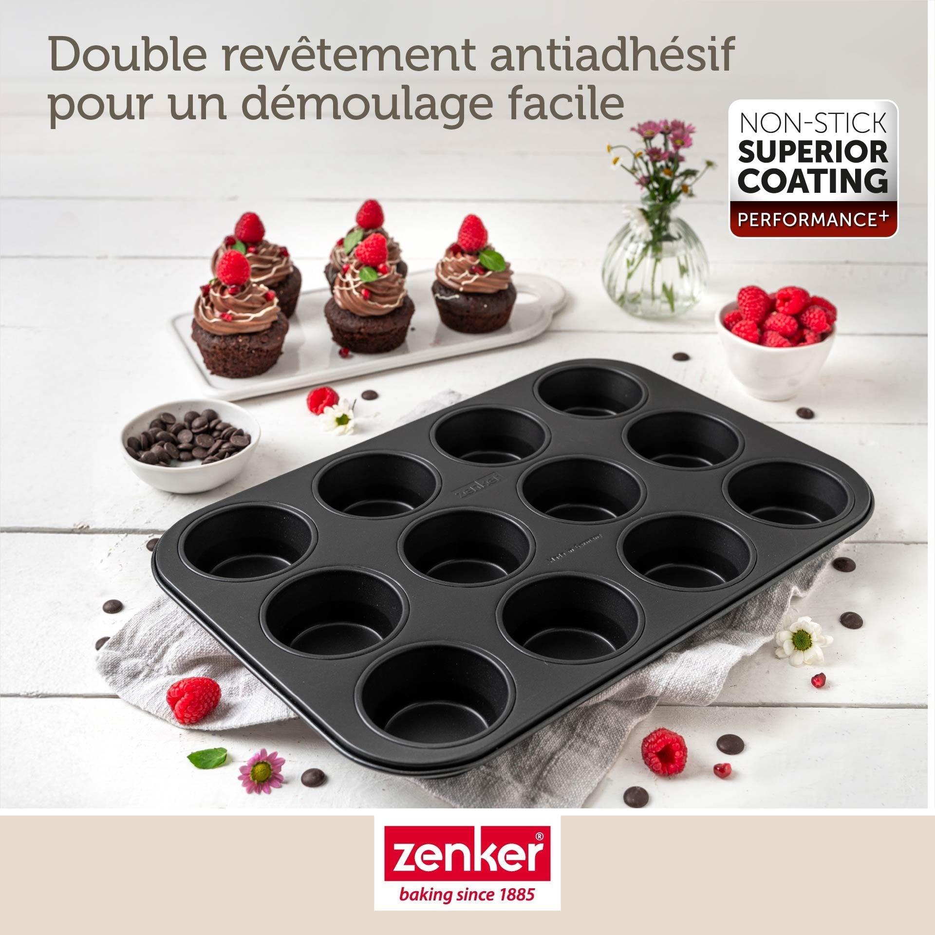 Moule à muffins 12 empreintes 38 x 26 cm Zenker Perfect Black Zenker - Mathon - 9