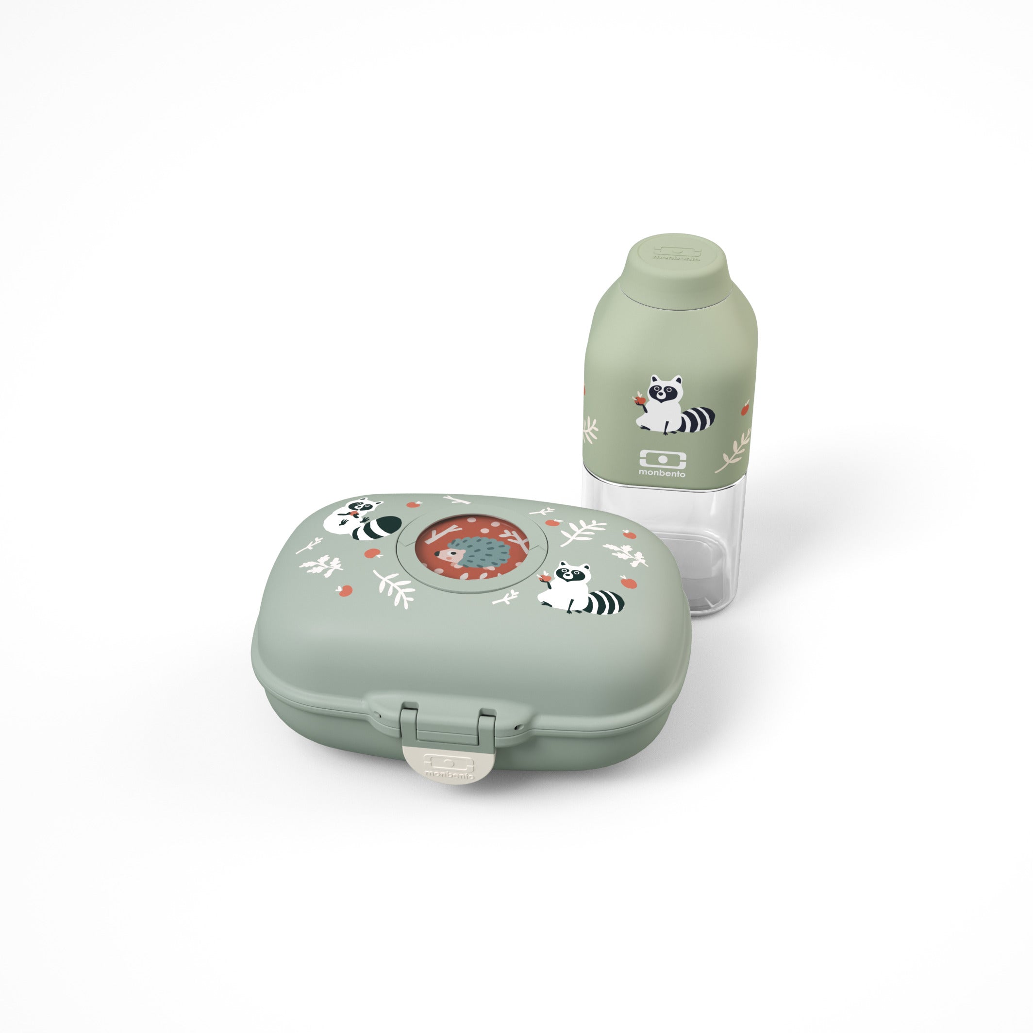 Coffret cadeau enfants boite à goûter Gram vert Raccoon 600ml Monbento - Mathon - 3