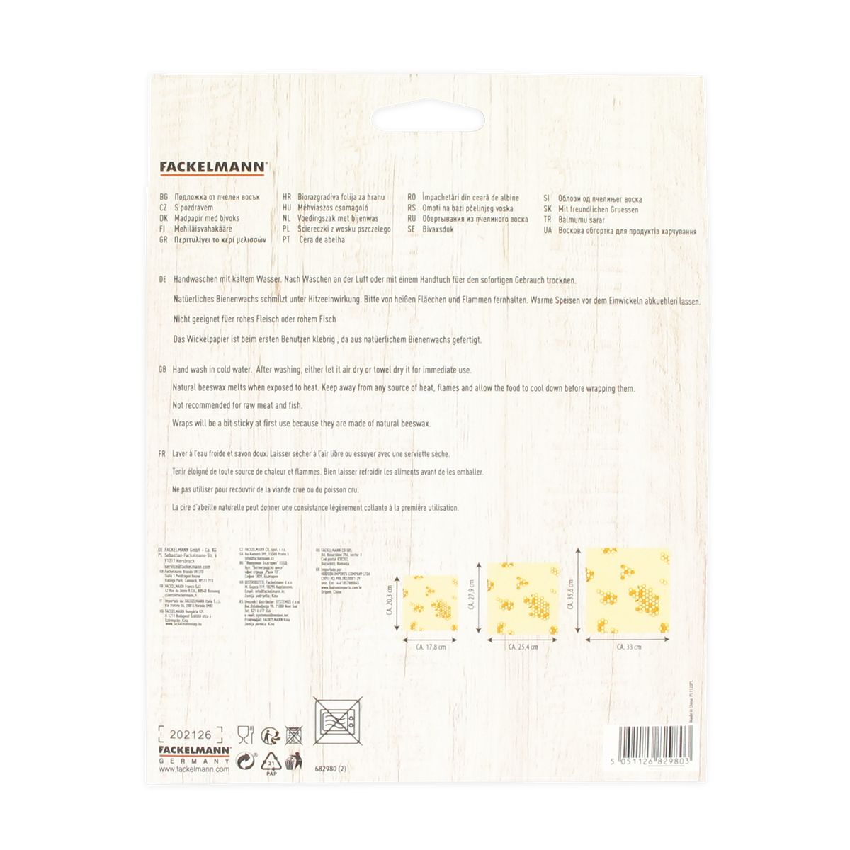 Set de 3 emballages en cire d