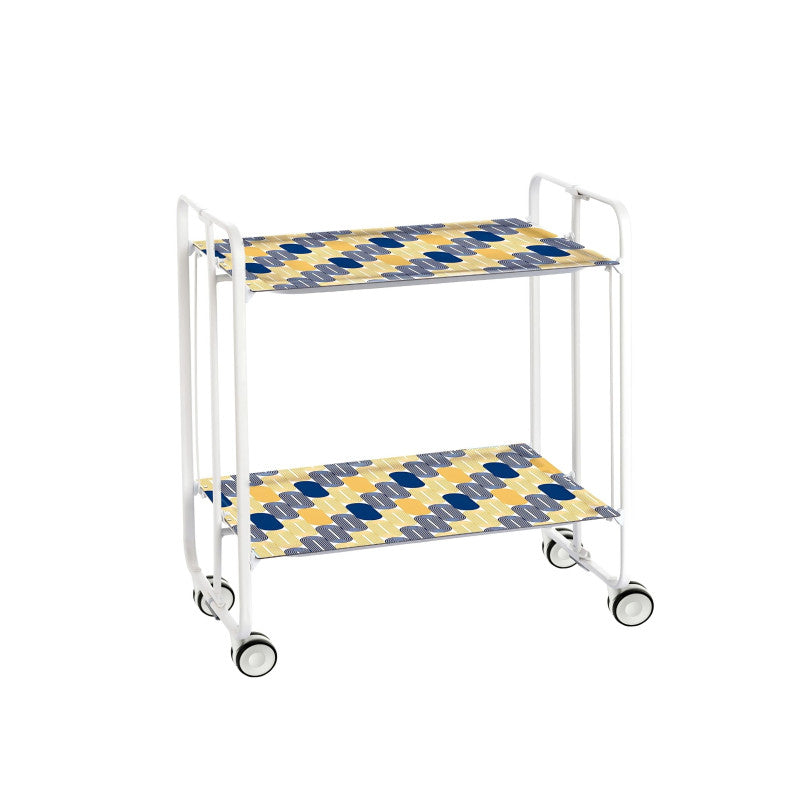 Desserte pliante 2 niveaux avec roulettes – structure blanche, bauhaus Don Hierro - Mathon - 1
