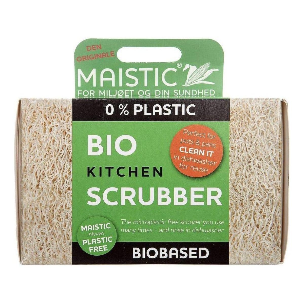 Eponge sans plastique en cellulose de bois et loofah naturel Maistic - Mathon - 1
