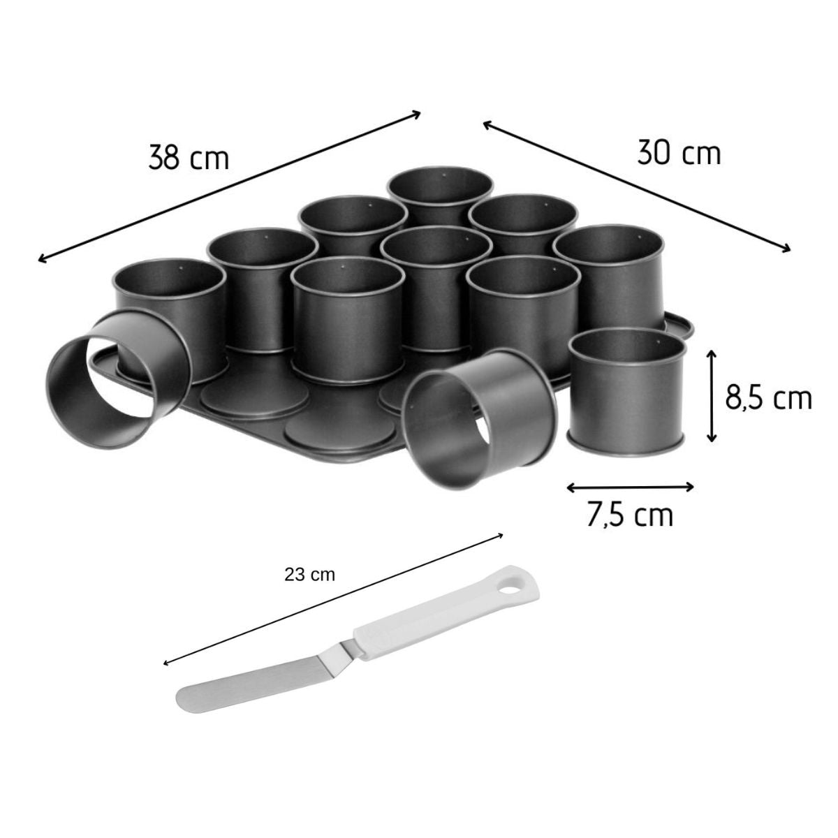 Plaque à pâtisserie mini gâteaux et spatule à glacer Zenker Black Metallic Zenker - Mathon - 3