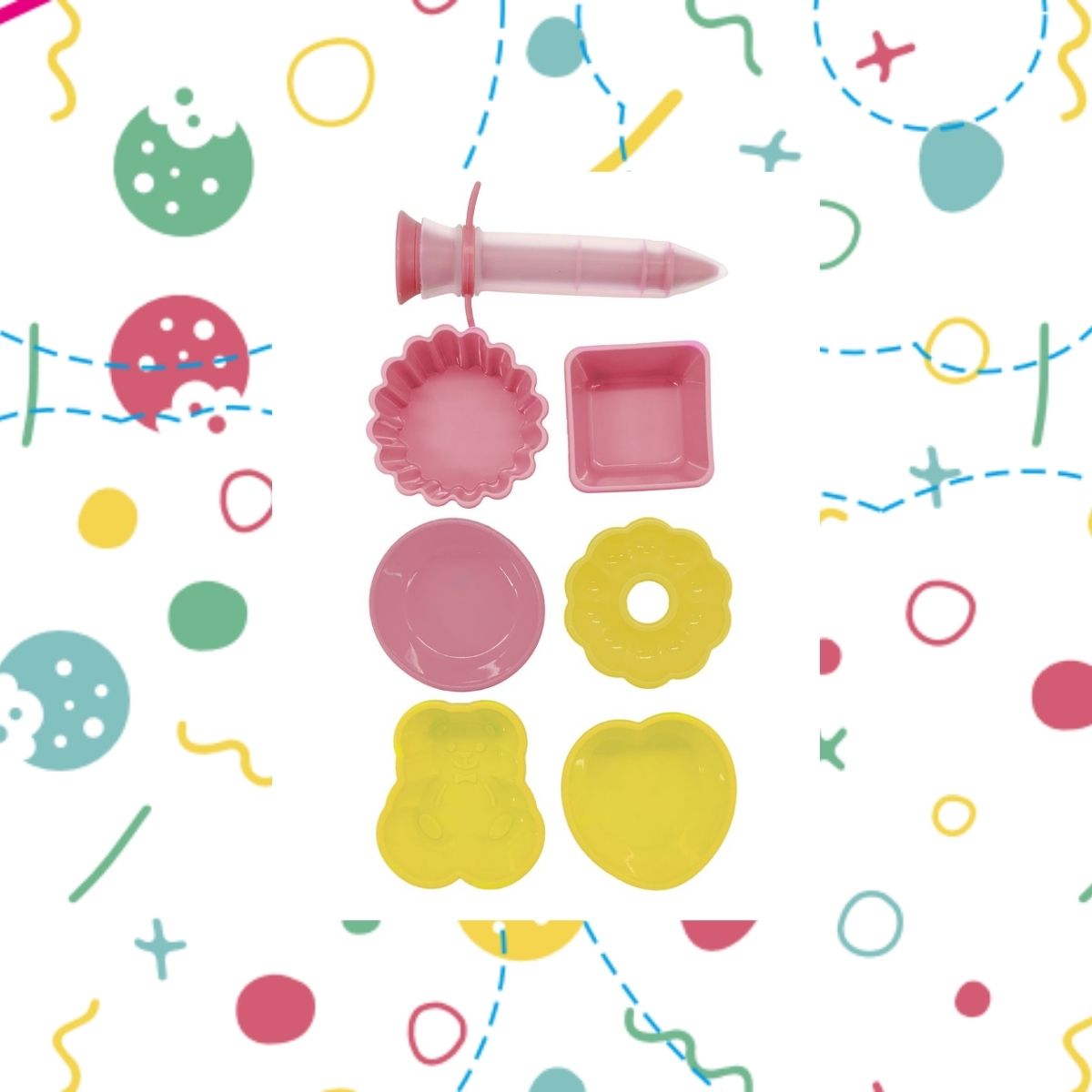 Set de 7 ustensiles de pâtisserie avec stylo de décoration et mini moules  Mini Monsters Fackelmann - Mathon - 5