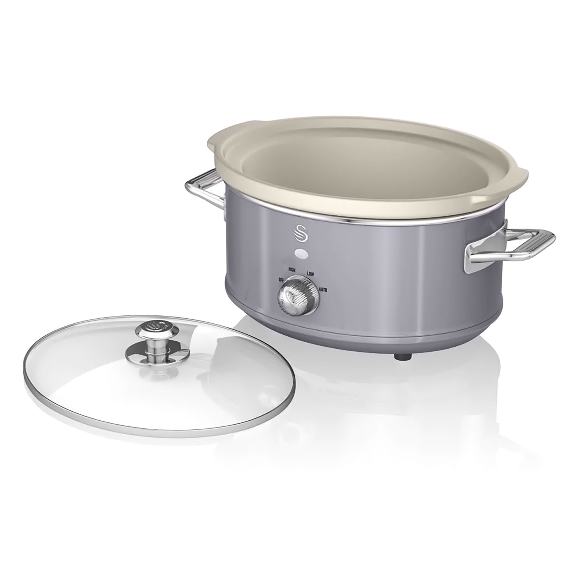 Retro Mijoteuse 3,5L Poêle Amovible en Céramique Antiadhésive, Vintage 200 Gris SF17021GRNEU - Mathon - 4