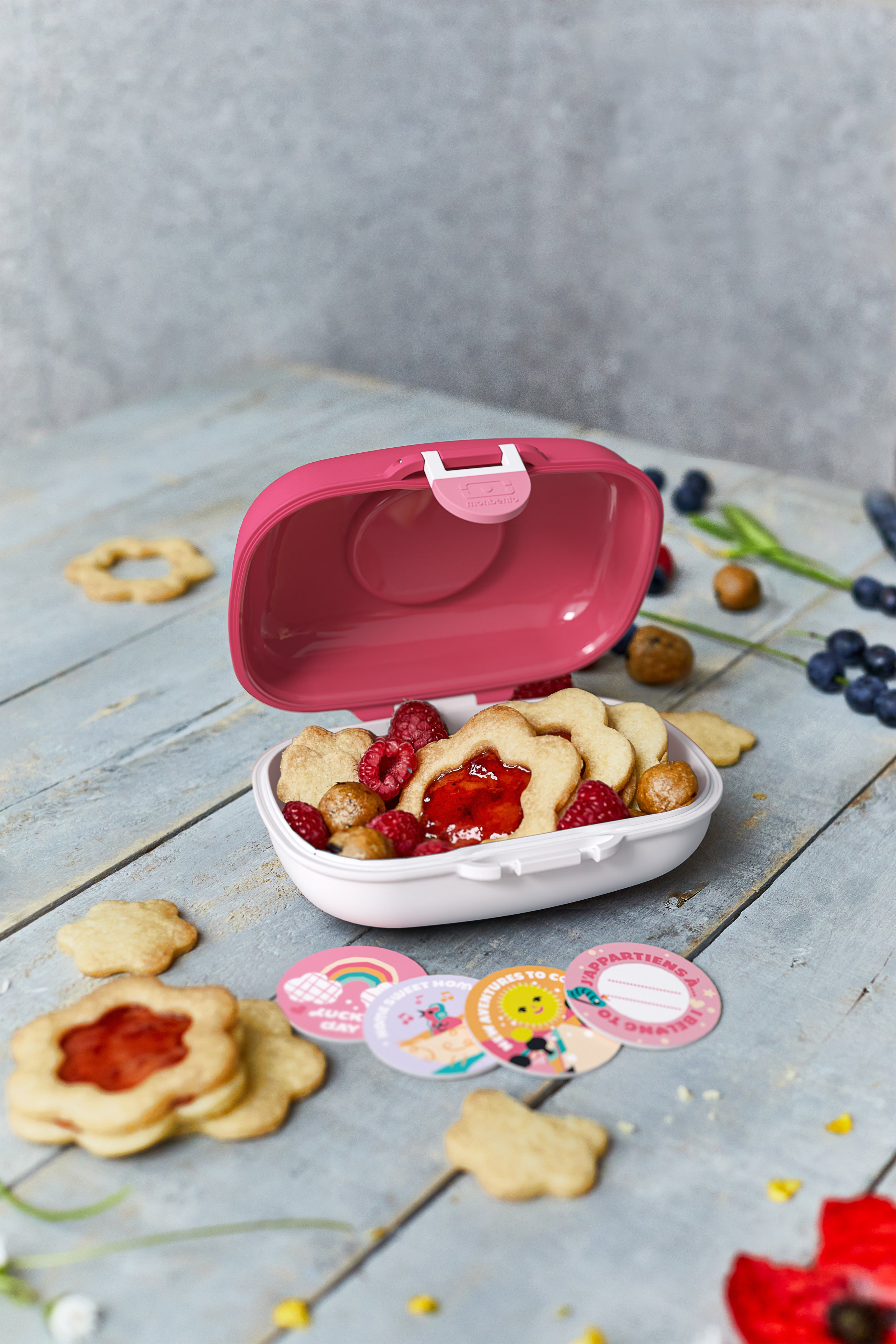 Boîte à goûter enfant Gram 600ml Rose Birds Monbento - Mathon - 5