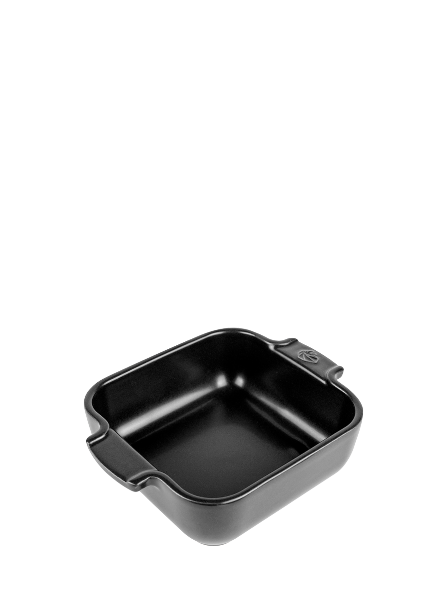 Appolia Plat four céramique individuel carré noir satin 18 cm Peugeot - Mathon - 1