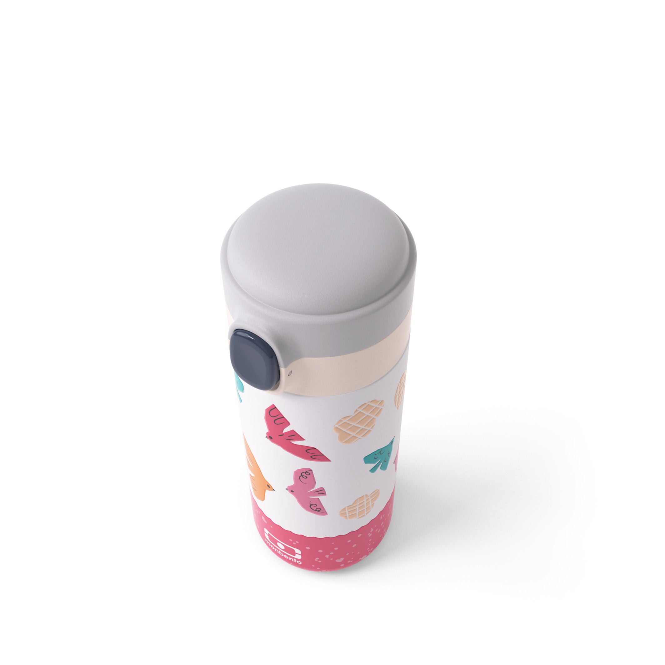 Gourde isotherme à bec verseur Pop 360ml Rose Birds Monbento - Mathon - 2