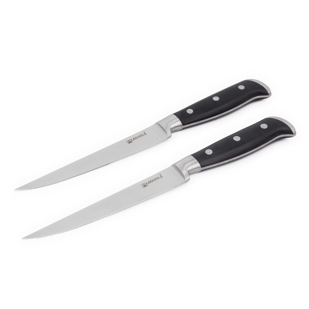 2 couteaux à steak noir 25cm - "Classique" Laguiole Cuisson - Mathon - 3
