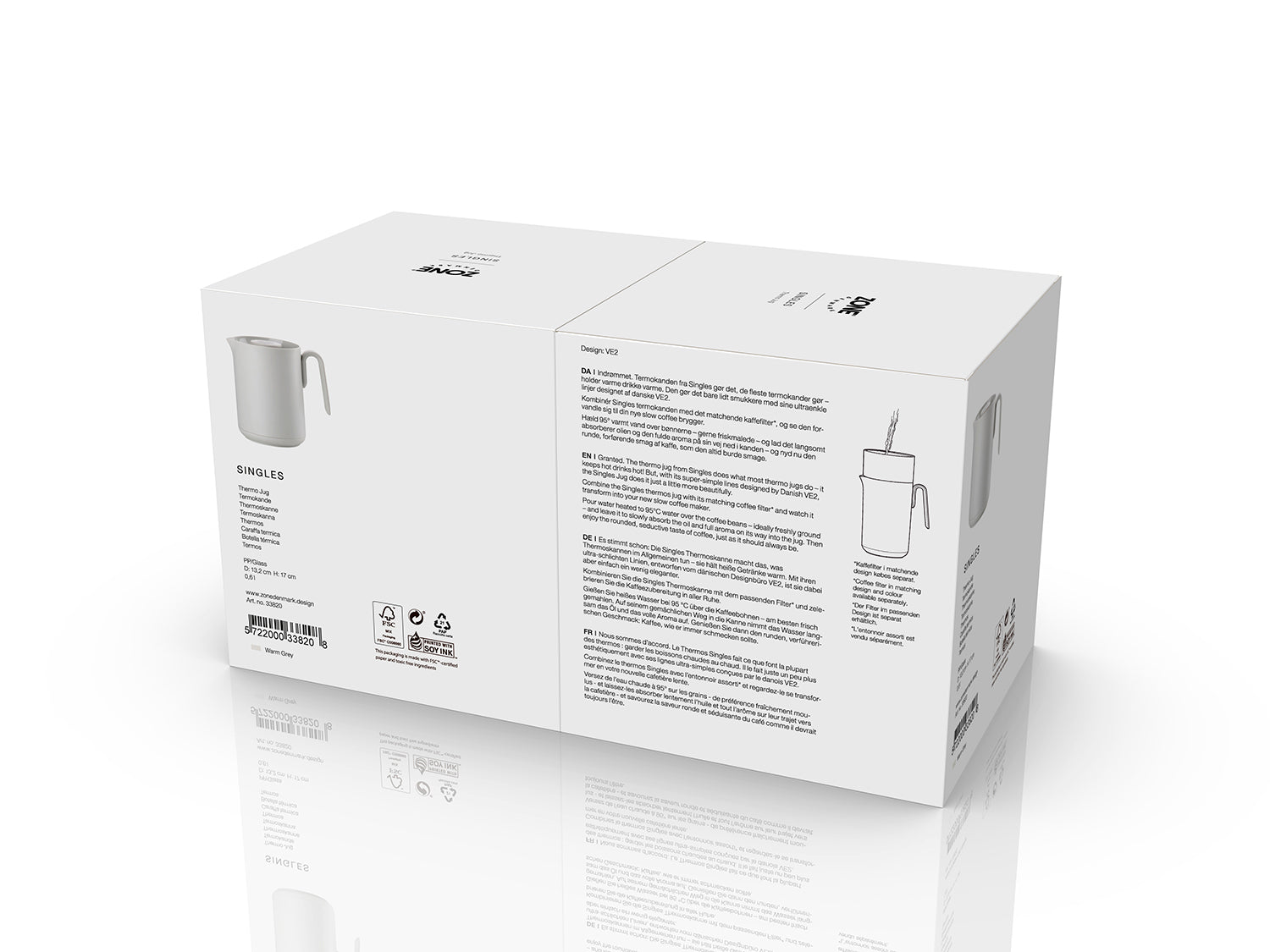 Thermos SINGLES en plastique et verre Gris chaud Zone Denmark - Mathon - 5