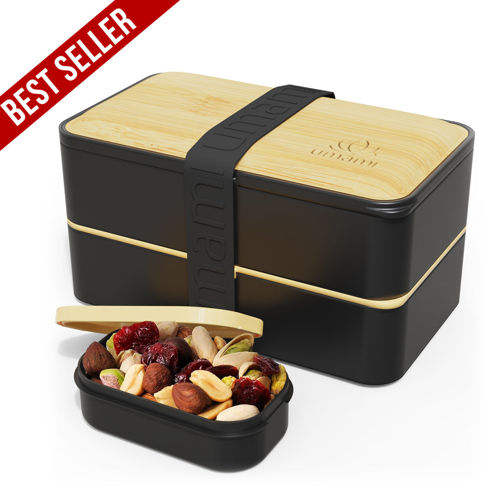 Bento Original 1,2 l noir et décor bambou Umami - Mathon - 1