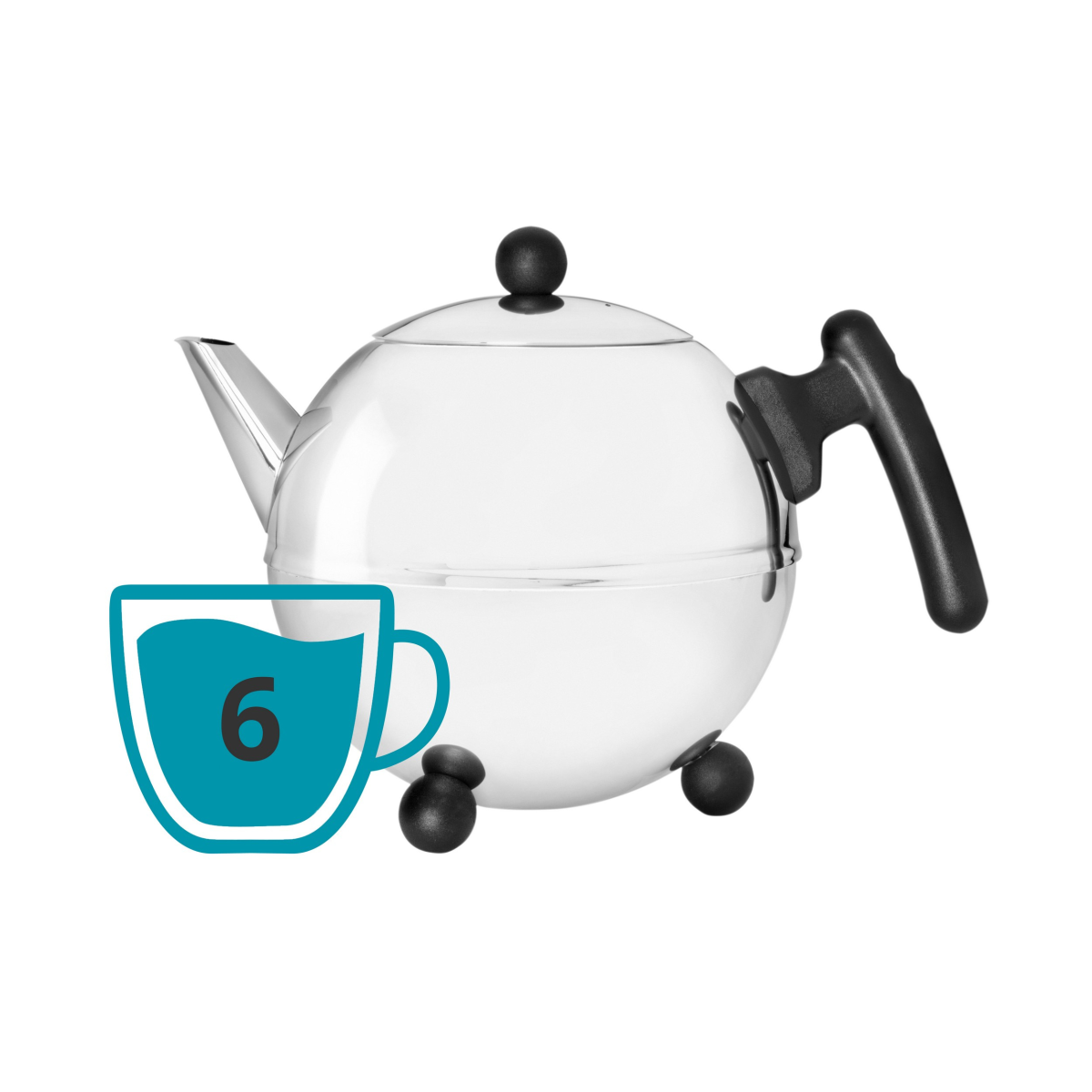 Duet® Noir - Théière Bella Ronde 1.2L Bredemeijer - Mathon - 2