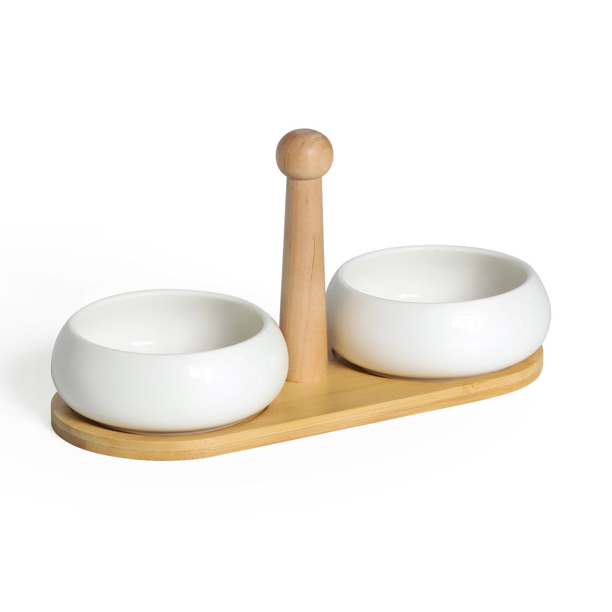 Tapas - Set de 2 coupelles apéritives en céramique avec plateau en bambou Médard de Noblat - Mathon - 1