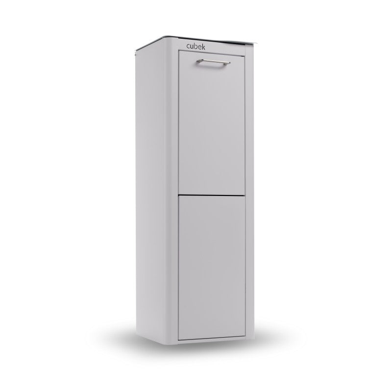 Poubelle cuisine de tri sélectif CUBEK, 2 compartiments de 20 litres, Gris Don Hierro - Mathon - 1