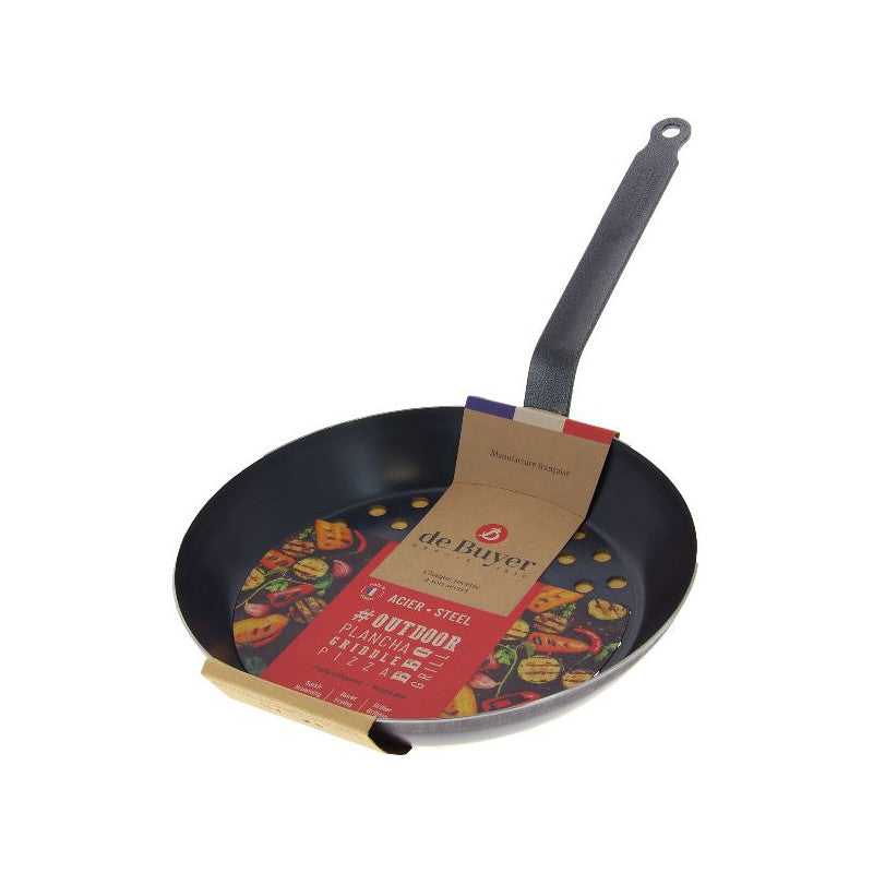 Poêle à marrons 28 cm en tôle d